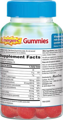 Emergen -C Immune+ المناعة المناعية ، فيتامين D بالإضافة إلى 750 ملغ فيتامين C ، مكمل الدعم المناعي الغذائي ، خالي من الكافيين ، خالٍ من الغلوتين ، نكهة التوت - 45 عددًا in Kuwait