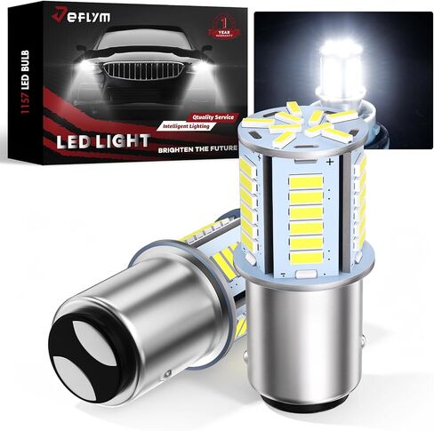 1157 مصباح LED LED ، 12VDC NON PORLITY 7528 2357 2057 BAY15D LED LED لمبة ضوء للفرامل لضوء ذيل القارب RV ، 39SMD 4014 شرائح أبيض ، 10 مساءً in Kuwait