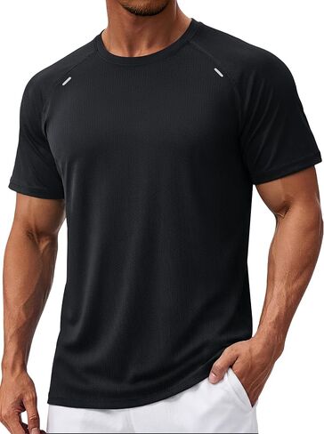 TACVASEN Men's Workout Mesh Shirts Dry Fit Short Sleeve Lightweight Athletic Shirts Performance Tee for Running Fishing in Kuwait