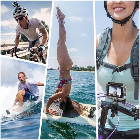 Action Camera Speed 50 4K60FPS WiFi with 2" Touch Screen EIS 5X Zoom Remote Control,Bare Machine Waterproof 33FT with Waterproof Case 131FT, 2x1550mAh Battery, Vlog Camera - Warm Black in Saudi Arabia