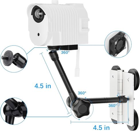 3 في 1-سياج مغناطيسي مع ظل لبدء Mevo ، علبة مقاومة للطقس مع مروحة USB ، تبقي Mevo بدءًا من درجة الحرارة أثناء تسجيل البيسبول والكرة اللينة والتنس in Kuwait