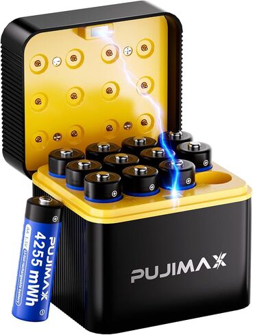 4255MWH في الساعة قابلة لإعادة الشحن بطاريات AA الليثيوم مع شاحن USB C الشاحن السريع 1.5 فولت ومضاعفة البطاريات مع 2000 دورة للمصابيح الكهربائية ، والضوابط عن بُعد ، وكاميرات جرس الباب الواملة ، 8 حزمة in Kuwait