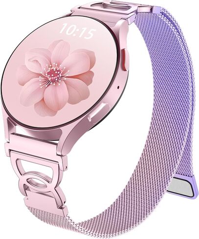Adorve Slim Metal Strap Compatible with Galaxy Watch 7 Band, Galaxy Watch 6 Band, 5/4/FE/Pro/Classic/Active 2, 20mm Replacement Strap for Samsung Watch Bands for Women with Unique Design in Kuwait