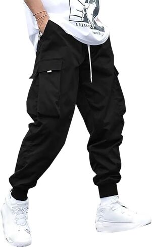 ZAFUL الرجال رفرف جيب الرباط Techwear البضائع السراويل الرياضية مطاطا الركض بناطيل كاجوال Sweatpants in Kuwait