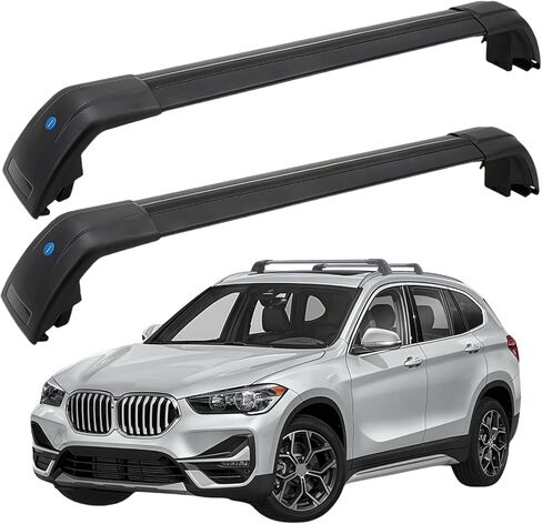 SYDSZ Cross Bar Roof Rack Fit for BMW X1 F48 2016 2017 2018 2019 2020 2021, Flush Side Rails, Heavy Duty Aluminum Roof Cross Bars Rooftop Luggage Rack, Ski Rack for car roof in Kuwait