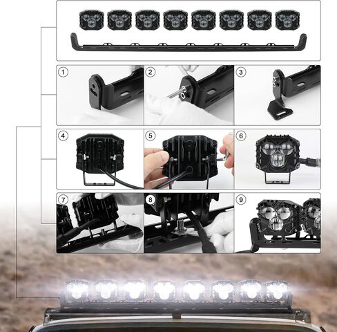 شريط إضاءة LED مقاس 32 بوصة، لون أبيض كهرماني مزدوج 240 وات، شعاع ضوئي عالي الكثافة للطرق الوعرة مع مجموعة أدوات تشغيل/إيقاف الأسلاك للجرار، ATV، UTV، القارب، مصد سقف الشاحنات in Kuwait