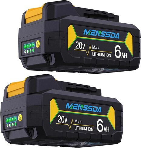 2 حزمة 100 ٪ Ture 6AH طاقة عالية معدل معدل ، استبدال لبطارية DeWalt 20V كحد أقصى ، V0 أعلى الدرجات مقاومة للحريق ، وقت تشغيل أطول ، خلية طاقة عالية لبطارية DeWalt 20V in Kuwait