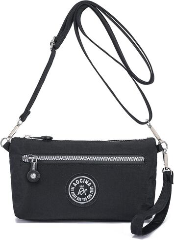 AOCINA RFID Printed Wristlet Wallet for Women, Small Crossbody Purse, Nylon Clutch Bag with Card Slots & Multi-Pockets in Kuwait