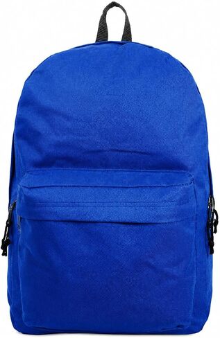 K-Cliffs 18in Classic Backpack Basic Bookbag Simple School Book Bags Vintage Emergency Daypack w/Padded Back & Side Pocket in Kuwait
