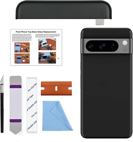 الانصهار الأخضر المتوافق مع استبدال الزجاج العلوي الخلفي Pixel 8 Pro ، غطاء زجاجي خلفي أعلى للبكسل 8 Pro (القسم العلوي) ، يشمل أدوات الإصلاح والتعليمات ، Obsidian in Kuwait