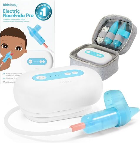 Frida Baby Electric NoseFrida Pro Nasal Aspirator for Baby, Hospital Grade Suction, Nose Sucker for Baby & Toddler, Nasal Aspirator for Congestion Relief, 5 Suction Levels, 2 Tips, Cordless with Case in Kuwait