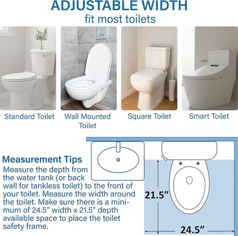 FSA/HSA Eligible Toilet Safety Rails, Vaunn Deluxe Adjustable and Foldable Toilet Safety Frame, Bathroom Handrail Assist Grab Bar Handle in Kuwait