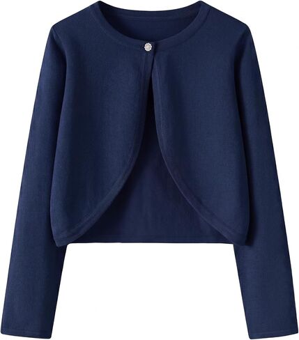Yekaty Girls Sweaters Long Sleeve Cardigan Bolero Shrugs Button Down Closure Cover Up Tops for Toddler Kids 4-12 Years in Saudi Arabia