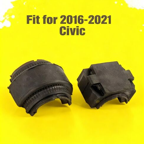 Generic Front Stabilizer Bar Bushings Fit for 2016-2021 Civic - Durable Rubber, Black, Upper and Lower Parts, Pair Replacement Recommended in Kuwait