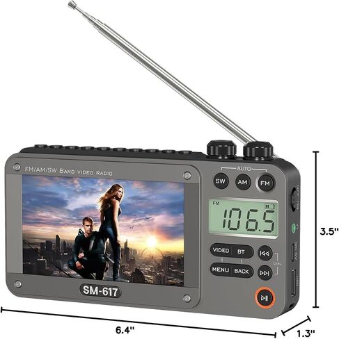 Portable Digital FM Radio Bluetooth Speaker, Handheld Rechargeable Radio Wireless Speaker, LCD Display, Loud Speakers, Headphone Jack, Support USB/TF Card MP3 Play for Home Outdoor in Kuwait