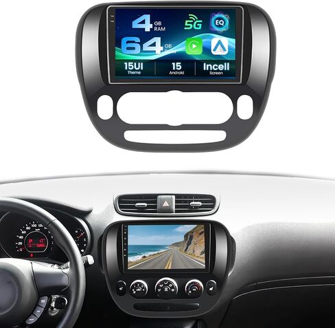 2+64G Screen for for Kia Soul 2014 2015 2016 2017 (Manual A/C) CarPlay Stereo Android 13 Car Radio 9 Inch Touchscreen Android Auto Backup Camera GPS FM RDS DSP 26UI in Saudi Arabia