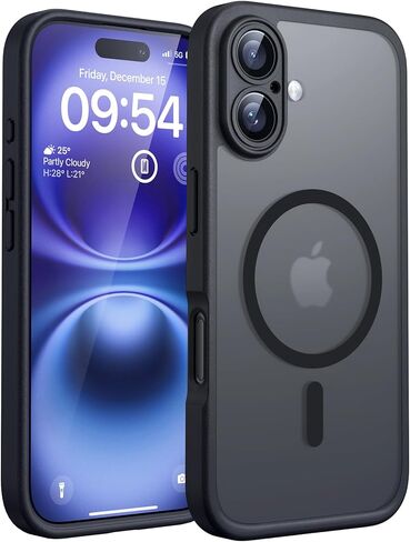 TOCOL Magnetic for iPhone 16 Case, Upgraded Full Camera Protection, Compatible with Magsafe, Drop Protection, Translucent Matte Back Bumper Phone Cover 6.1-Inch（Black） in Kuwait