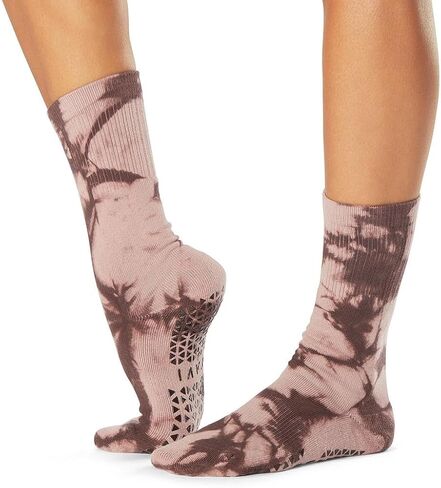 TAVI Kai 2 Pack Grip Socks, Shitake Heather/Ebony Mirage Stripe, Large in Kuwait
