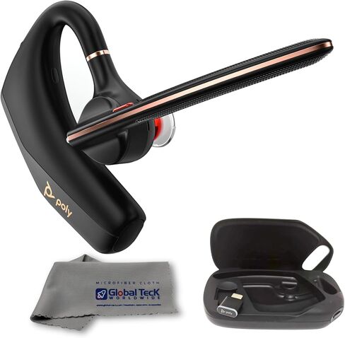 Poly Voyager Legend 50 UC Bluetooth Headset ، حالة الشحن ، إلغاء الضوضاء مدعومًا من الذكاء الاصطناعى ، تقنية Windsmart 4Mic ، بطارية 10 ساعات ، نطاق لاسلكي 98 قدمًا ، اتصال متعدد النقاط ، مساعد صوتي ، قطعة قماش GTW in Kuwait