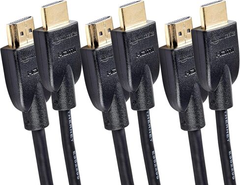 Amazon Basics High-Speed 4K Ultra HD HDMI 2.0 Cable/Cord, 6 feet, 1-Pack, Case of 84, 18 Gbps, 60 Hz, 2160p, 48 bit, Male-to-Male, Ethernet Ready, 3D, Black in Saudi Arabia