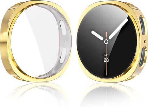40mm Case for Samsung Galaxy Watch 7 40mm Screen Protector Case, 40mm HD Protective Screen + Rugged Matte Bumper Case, Stylish Face Cover for Samsung Watch 7 Strap Accessories 40mm, Gold Like Ultra in Saudi Arabia