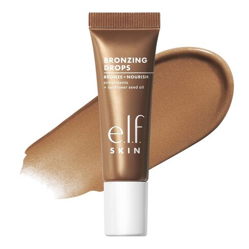 e.l.f. SKIN Bronzing Drops, Liquid Bronzer For Face & Skin, Creates A Sun-Kissed Glow, Infused With Vitamin E, Vegan & Cruelty-Free, Pure Gold in Kuwait