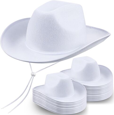 Janmercy 24 Pack Cowboy Hats Bulk Western Western Cowboy White Hats Cowboy Hat with Depable Devin in Kuwait