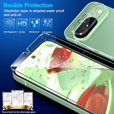 [3+3 Pack] for Google Pixel 9 Screen Protector, 9H Tempered Glass, Ultrasonic Fingerprint Unlock, Case Friendly HD Clear for Google Pixel 9 Tempered Glass Screen Protector 5G in Kuwait