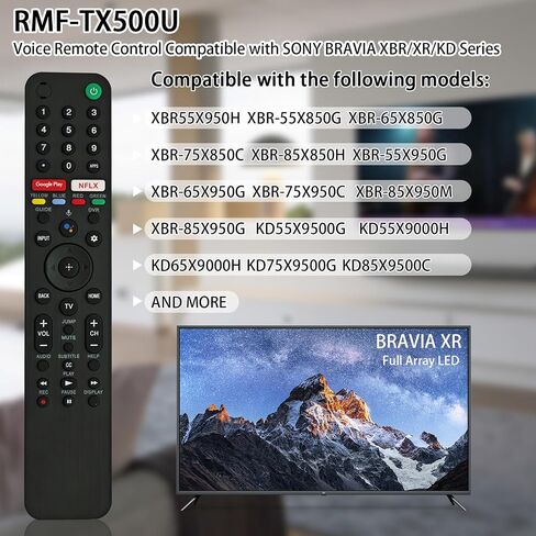 RMF-TX500U Voice Remote Control-لتلفزيون Sony Bravia Series ، لـ Sony XBR/XR/KD/KDL Series TV ، RMF-TX500U REMOTE CONTROL (for X900H X800H X950G X850G 55A8H X75CH X750H E. in Kuwait