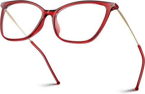 VISOONE Oversized Cat Eye Blue Light Blocking Glasses for Women Large Cute Lightweight Eyeglasses Metal Frame Calina in Saudi Arabia