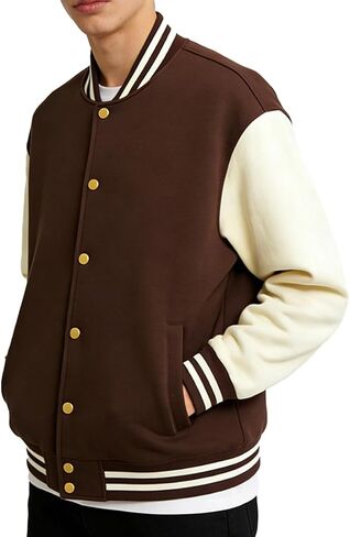Man's Fashion Varsity Baseball Fit Fit Gacket College Baseball Letterman Coat in Kuwait