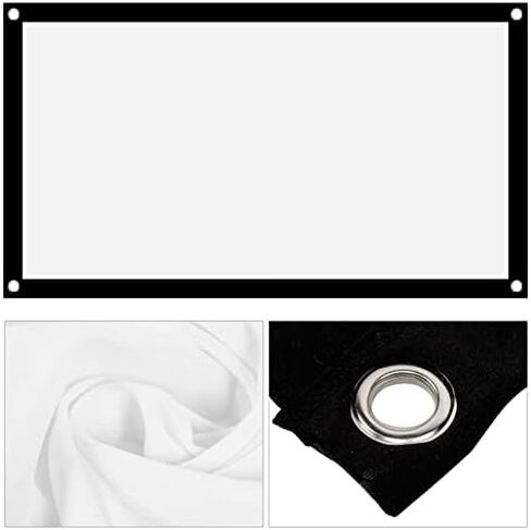 40 Inch Projection Screen,16:9 Thicken Portable Non Crease Soft White Polyester Projector Curtain Projection Screen (40 inches) in Saudi Arabia