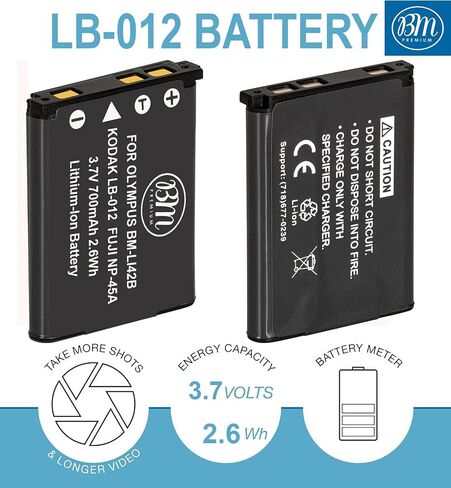 BM Premium LB-012 Battery for Kodak KLIC-7006, PIXPRO FZ55, FZ55-BK, FZ53 Cameras in Kuwait