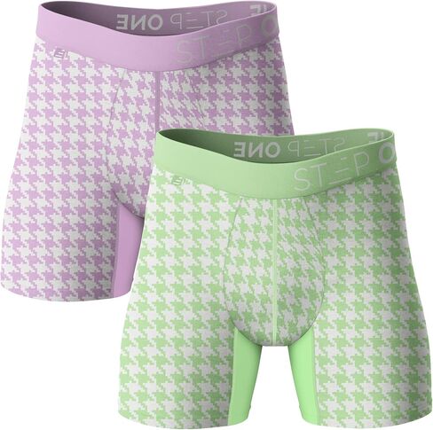 STEP ONE Mens Boxer Briefs, 3 Pairs – Viscose from Bamboo Anti-Chafing Underwear for Men, Comfortable Moisture-Wicking Boxers with 3D Pouch Multicolor L in Saudi Arabia