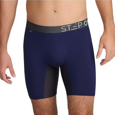 STEP ONE Mens Boxer Briefs, 3 Pairs – Viscose from Bamboo Anti-Chafing Underwear for Men, Comfortable Moisture-Wicking Boxers with 3D Pouch Multicolor L in Saudi Arabia