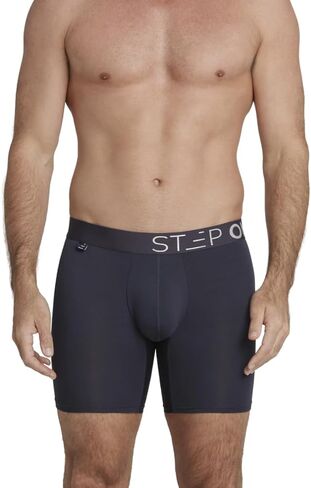 STEP ONE Mens Boxer Briefs, 3 Pairs – Viscose from Bamboo Anti-Chafing Underwear for Men, Comfortable Moisture-Wicking Boxers with 3D Pouch Multicolor L in Saudi Arabia