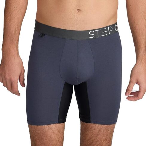 STEP ONE Mens Boxer Briefs, 3 Pairs – Viscose from Bamboo Anti-Chafing Underwear for Men, Comfortable Moisture-Wicking Boxers with 3D Pouch Multicolor L in Saudi Arabia
