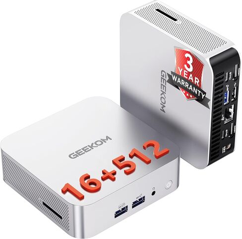 Geekom A6 Mini PC ، AMD Ryzen 7 6800H MINI PC ， (8 CORES 16 THREAMS ، حتى 4.7GHz) 32 GB DDR5 ، 1TB PCIE Gen4 SSD ， Win 11 Pro Mini Computer ， Amd Radeon 680M ، 8K ، BT5.2 ， WI- WI- WI- WI. Fi 6e ， USB4 ، شاشات رباعية 4K in Kuwait