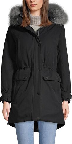 Lands' End Women's Expedition Down Parka أسود عادي كبير in Kuwait