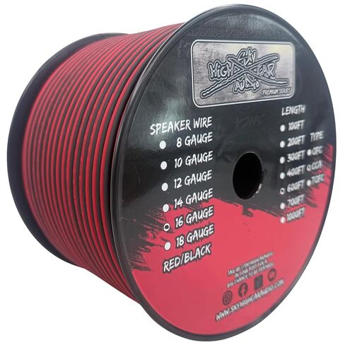 Sky High Car Audio 100' 16ga CCA Speaker Wire Red/Black in Kuwait