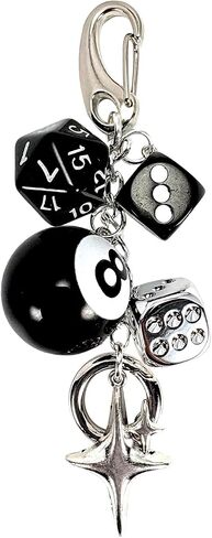 سلسلة مفاتيح القلب اللطيفة ، سحر حقيبة Y2K ، سلسلة مفاتيح صور Kawaii ، Bow 8 Ball Star Dice Asestheticory for Women in Kuwait