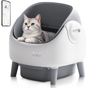 Self Cleaning Litter Box, with 60 Count Drawstring Cat Litter Box Liners, 3 Roll Trash Bags, White-Grey2.2 in Kuwait