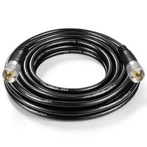 كابل محوري RFAdapter RG8x، كابل محوري CB، كابلات هوائي CB 50 قدم UHF PL259 ذكر إلى ذكر منخفضة الخسارة، 50 أوم لراديو HAM، محلل الهوائي in Kuwait