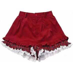 Women's Kawaii Skirts 2000s Vintage Y2k Clothing Pink A-line Slim Lolita Mini Skirts Sweet High Waist Lace Outfits in Kuwait