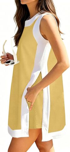 Women's Summer 2 Piece Outfits Sleeveless Spilt Hem Knit Sweater Top Sets Lounge Set Tracksuit With Pockets in Kuwait