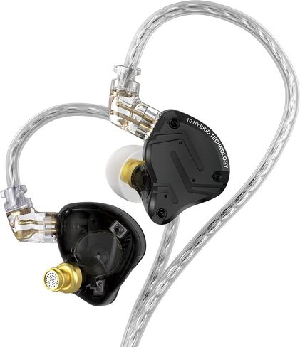 KZ ZS10 PRO X in Ear Monitor Headphones, Upgrade 4BA+1DD Hybrid Driver IEM Earphones, HiFi Metal Wired Gaming Earbuds, for Singers Bass Player Drummers Guitarist Musicians Dj (with Mic,Black) in Kuwait