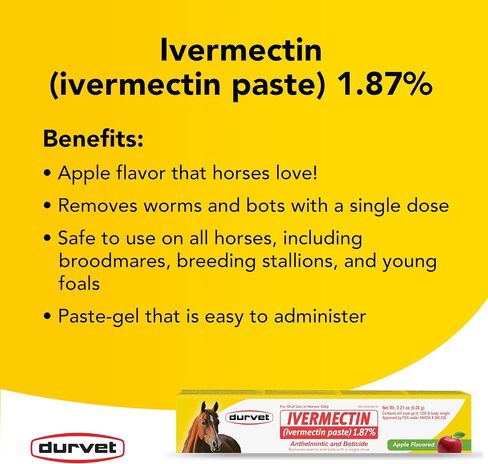 Ivermectin Paste Dewormer - 6.08g dose @ 1.87%-Apple flavored in Kuwait