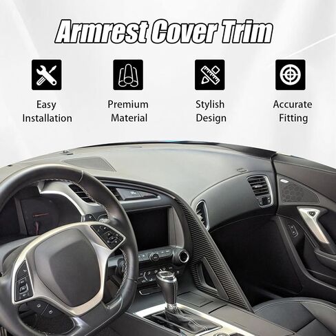 Center Console Side Armrest Trim Protective Cover Compatible with Mercedes Benz GLE W167 Coupe C167 GLS X167 450 580 350e 400d amg 63 53 2020-2025 ABS Carbon Fiber Pattern 2 Pcs in Saudi Arabia
