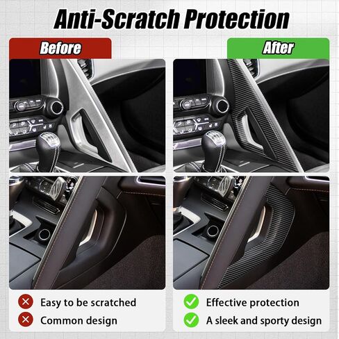 Center Console Side Armrest Trim Protective Cover Compatible with Mercedes Benz GLE W167 Coupe C167 GLS X167 450 580 350e 400d amg 63 53 2020-2025 ABS Carbon Fiber Pattern 2 Pcs in Saudi Arabia