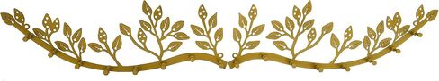 Wovsuo Wall Mounted Jewelry Necklace Holder Organizer with 8 Hooks and 43 Holes, Neatly Hanging Earring, Bracelet, and Keys - Rustic Gold Metal Tree Leaf Branch Wall Décor in Kuwait